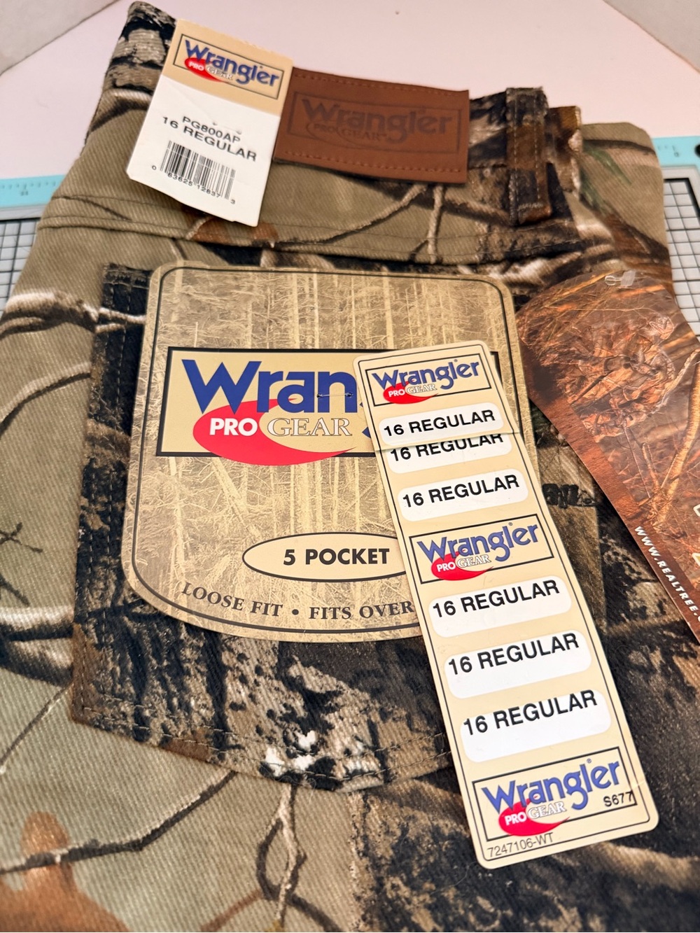 Wrangler Realtree Camo Work Pants in Brown and Green Tones